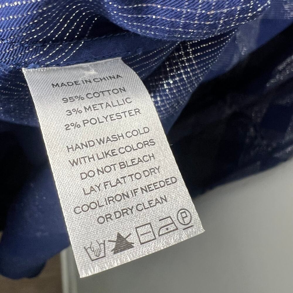 Hill House The Ellie Navy Metallic Check Nap Dress Size Small - Picture 4 of 8